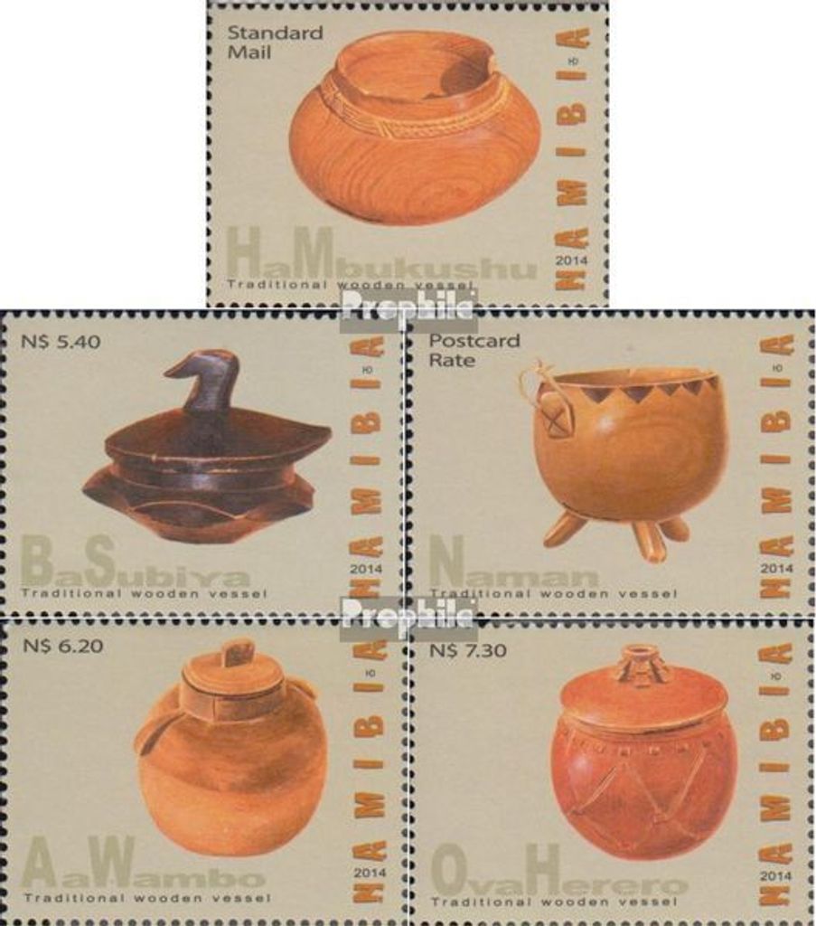 Briefmarken Namibia - Südwestafrika 2014 Mi 1461-1465 (kompl.Ausg.) postfrisch Holzgefäße
