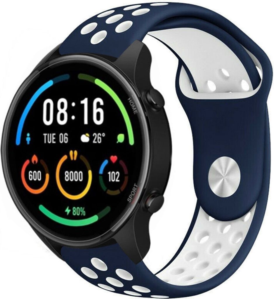 Strap-it Xiaomi Mi Watch Sportarmband (Blau/Weiß)