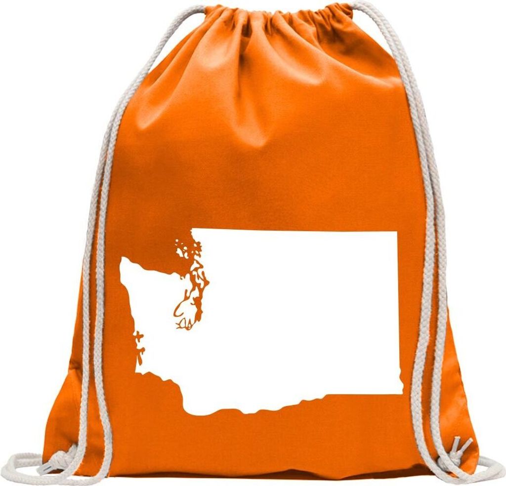 Kiwistar - Turnbeutel - mandarin - USA - Bundesstaat - Washington - Fun Rucksack Sport Beutel Gymsack Baumwolle mit Ziehgurt