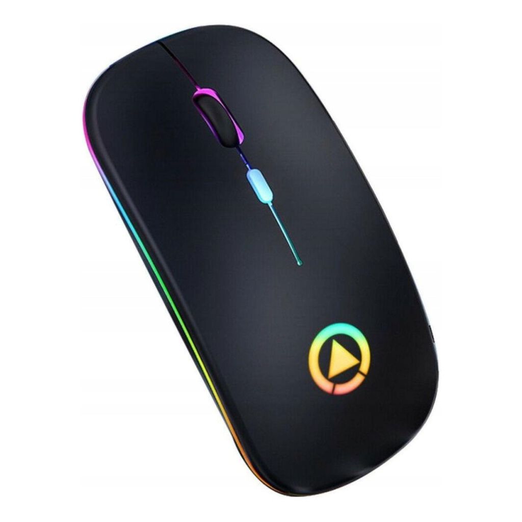 KRUMAD Kabellose Optische Maus Slim LED, Leise & Wiederaufladbar, 2.4GHz USB Funkmaus für Laptop, PC, Mac, Ergonomisch & Leicht