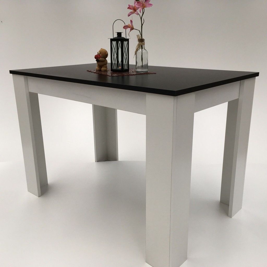 Möbel SD Esstisch Mia 110x70cm Schwarz-Weiß Produktbild 