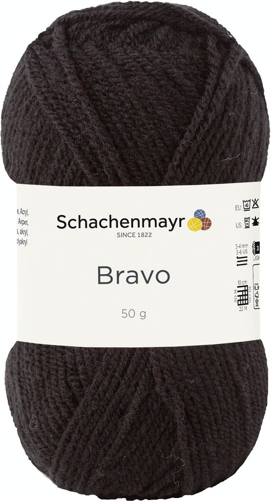 Schachenmayr Bravo, 50g Schwarz Handstrickgarne Produktbild