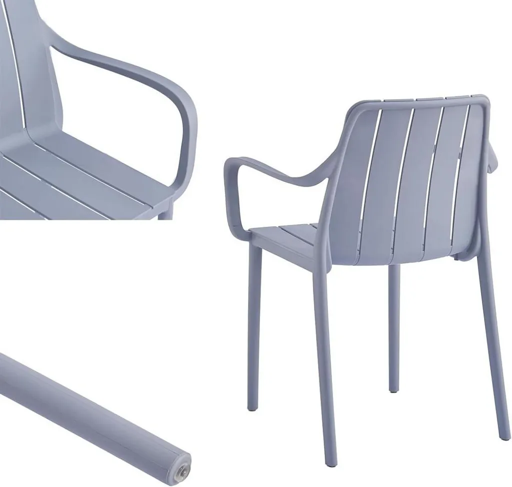 Sedia da Giardino VORTIVO Grigio: Impilabile, Forte 200kg e Anti-UV - 6