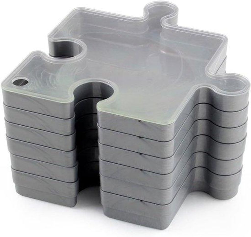Sortierpuzzle - stapelbare Puzzlebox mit Deckel, hochwertige Puzzlebox - ordne und löse Puzzle mit Leichtigkeit (6 Dutzend, 1 Deckel)