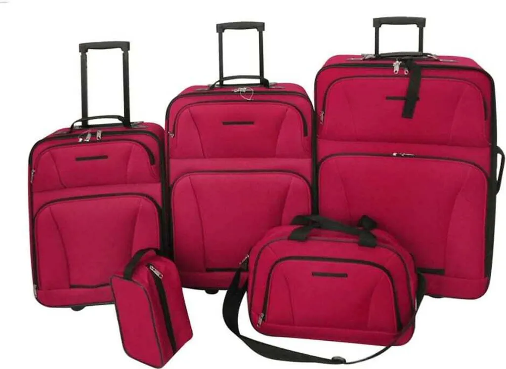 Bagage Set de valises 5 pièces rouge ABS - Valises rigides à roulettes