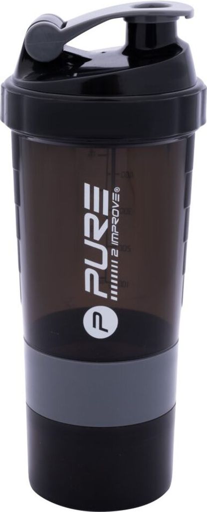 Fitness Shaker Bidon 500ml Grau/Schwarz PURE 2 IMPROVE