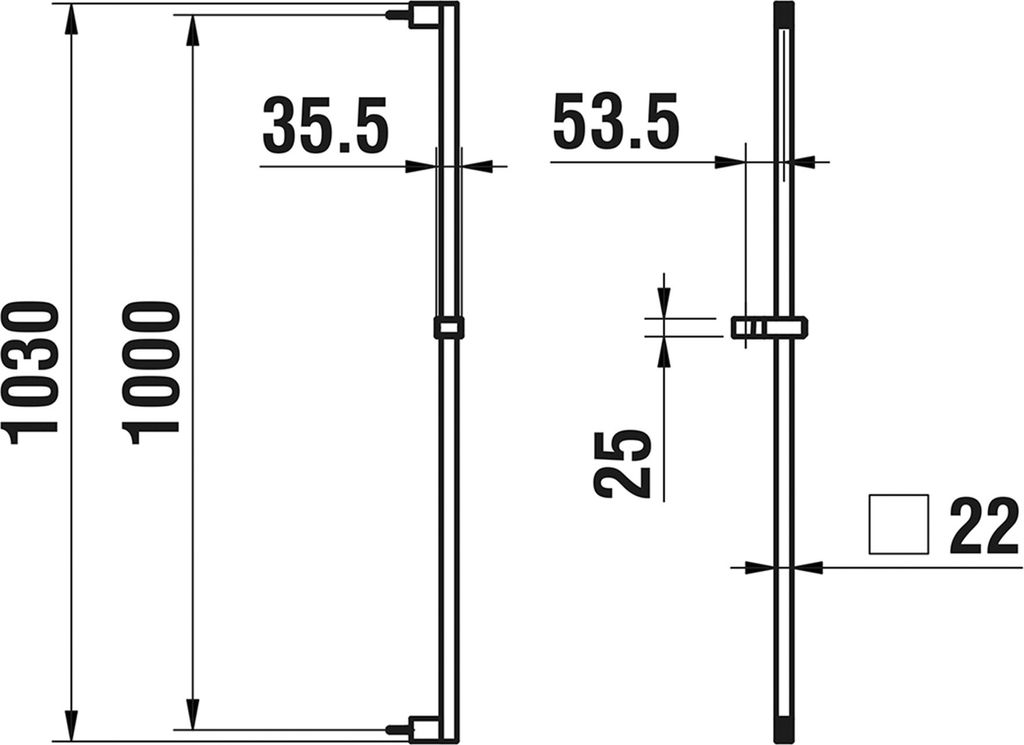 LAUFEN CityGliss Brausestange, Höhe: 1030mm, Vollmetall, HF901158100000
