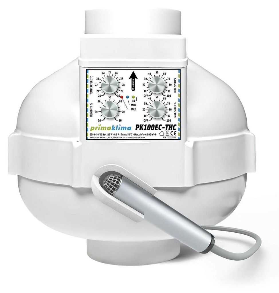 Prima Klima 100 EC-THC Ventilator 580 m3/h, Ø100 mm Produktbild 