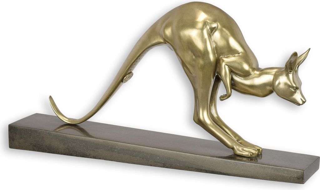 Bronzeskulptur Känguru nach Delabasse 33cm Replikat Retro Design Dekoration
