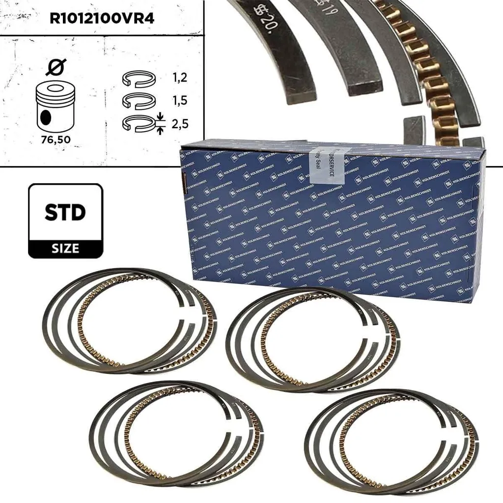 Jeu de segments de piston ET ENGINETEAM R1012100VR4 pour VW Golf IV