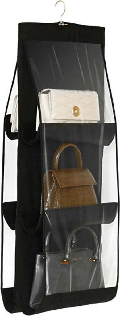 Taschen-Organizer – Aufbewahrung von 6 Handtaschen – Schwarz – Hängender Taschen-Organizer – 85 cm x 36 cm – Organizer