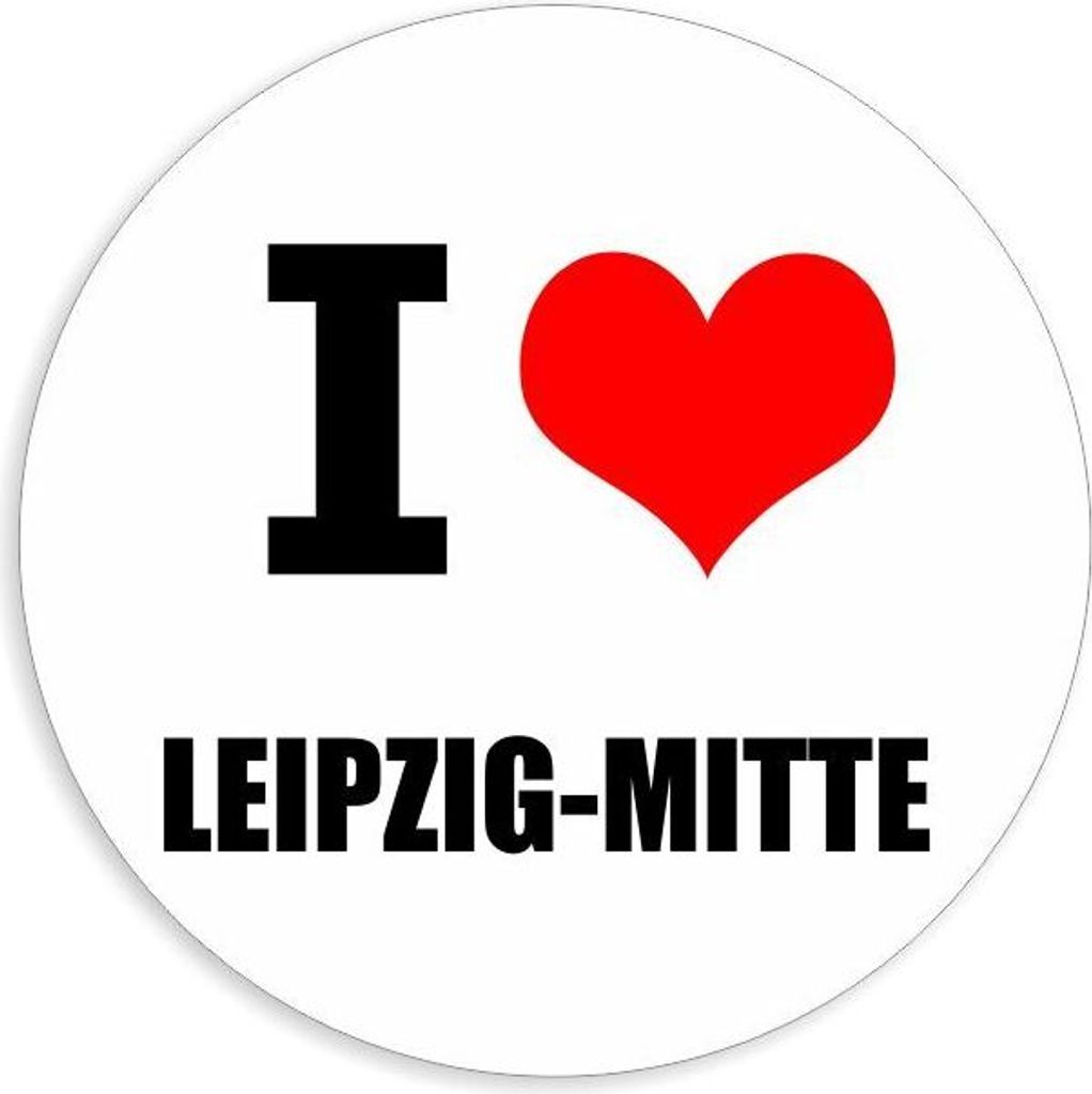 Kiwistar - Autoaufkleber - 5x5 cm - außen klebend - I love Leipzig-Mitte für Auto, Laptop, Fahrrad, LKW, Motorrad Aufkleber mehrfarbig Sticker Decal
