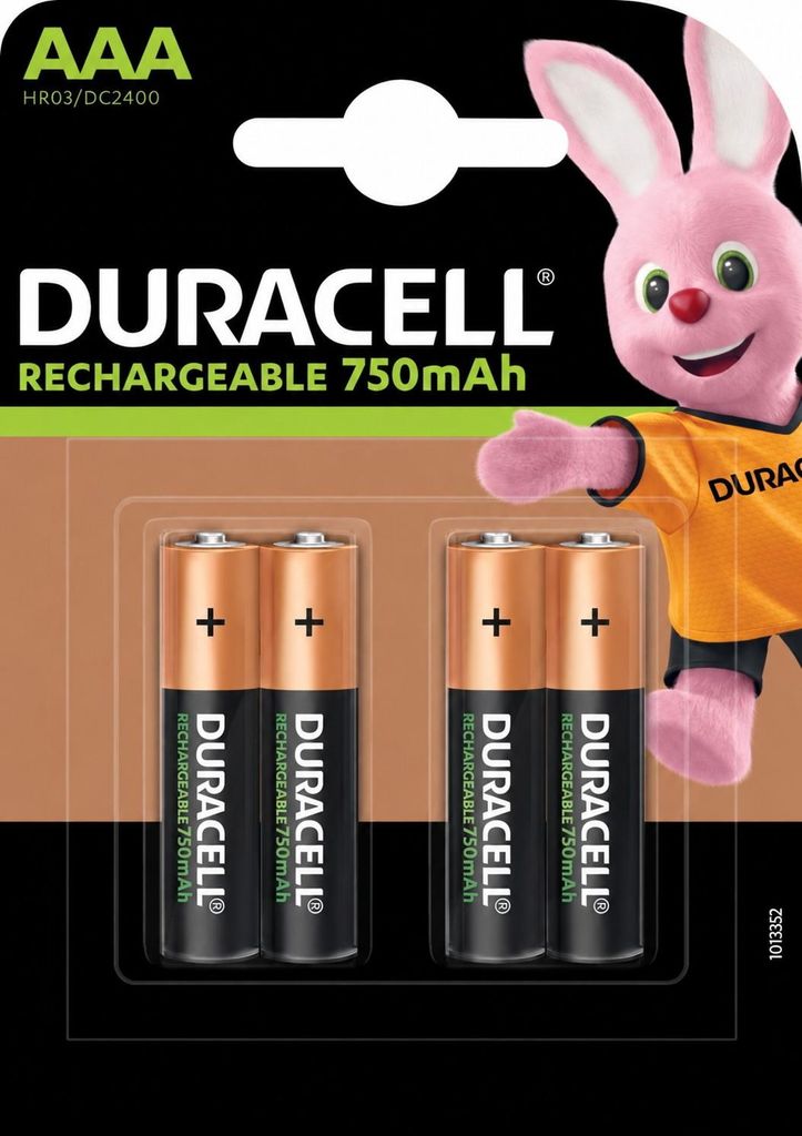 Duracell AAA (4pcs), Nabíjateľná batéria, AAA, Nikel-Metal Obrázok produktu 