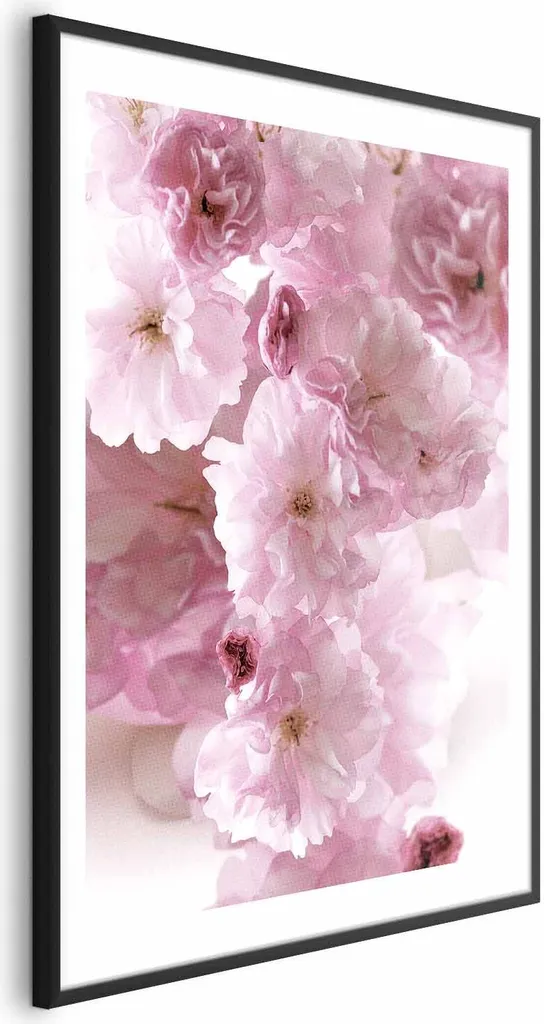 Quadro Flower Mist 60x90 con Cornice Nera Minimal - Design d'Interni