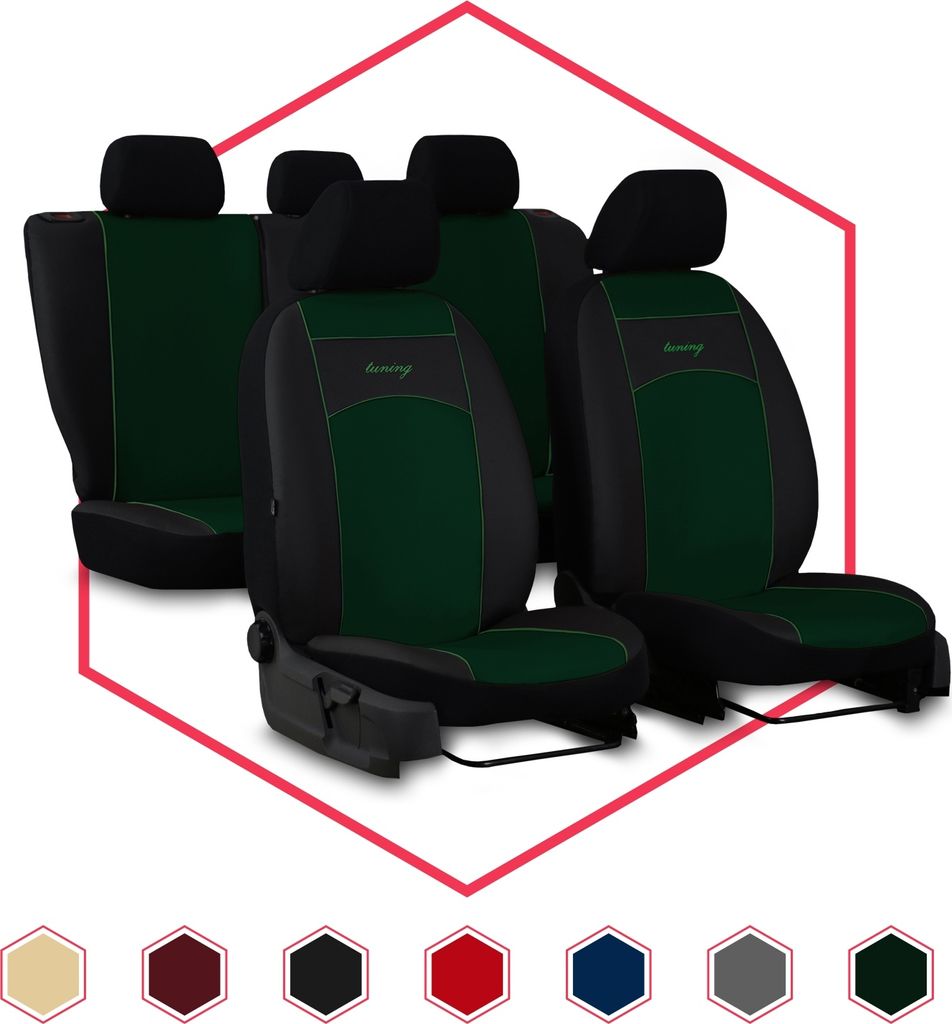 Sitzbezüge Auto Universal Schonbezug Sitzschoner für Hyundai Sonata III Grün Set