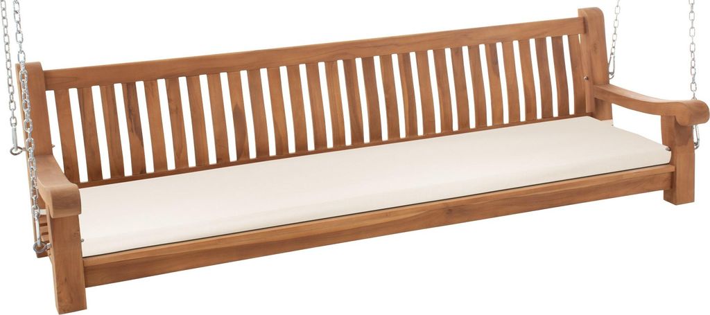 CLP Schaukelbank wetterfest Joyce mit Sitzkissen Farbe creme Größe 206x48x8 cm