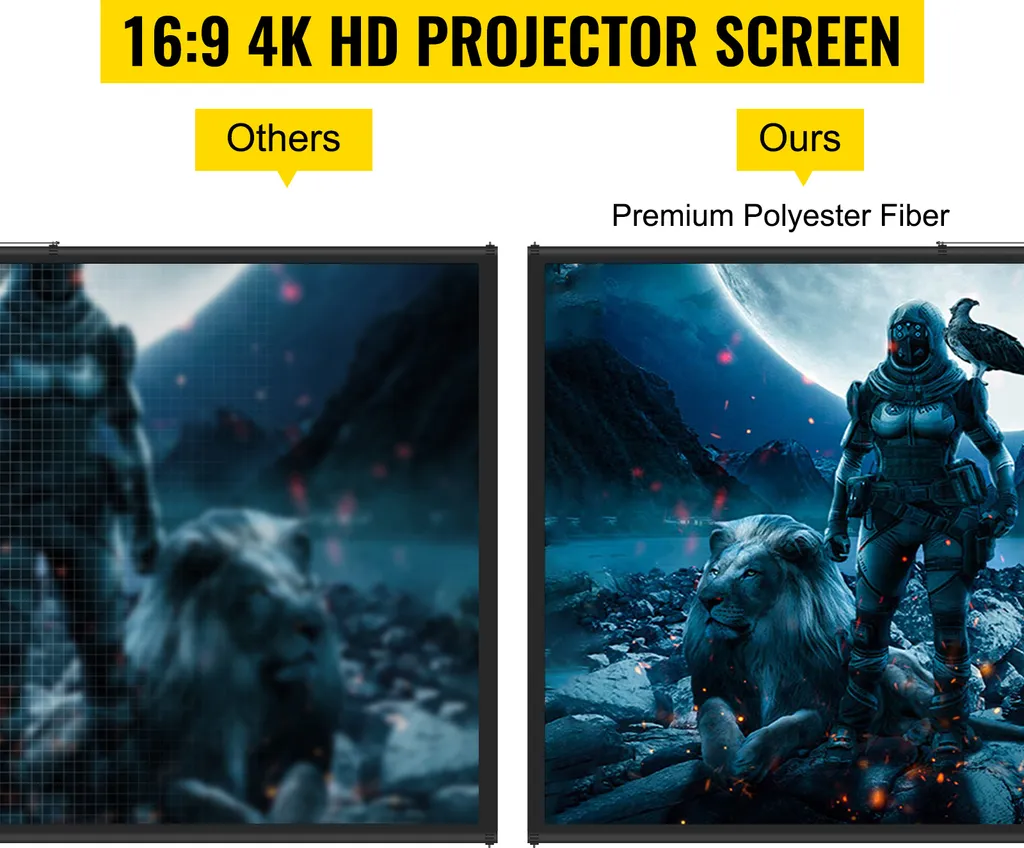Écran de Projection 4K HD 200x113cm à Angle de Vision Large de 160° - 2