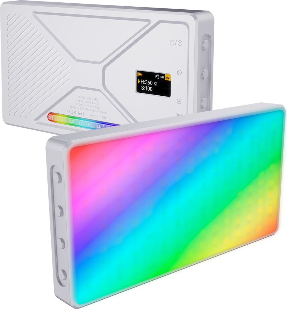 Taschen-RGB-Videoleuchte LED-Fotolicht 2500K-9900K Dimmbar 24 Szeneneffekte Videokonferenzlicht für DSLR-Kamera Eingebaute Batterie mit Kälte