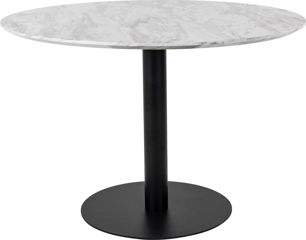 Esstisch >Bolzano< in Weiss, Marmor - 110x75x110cm (BxHxT)