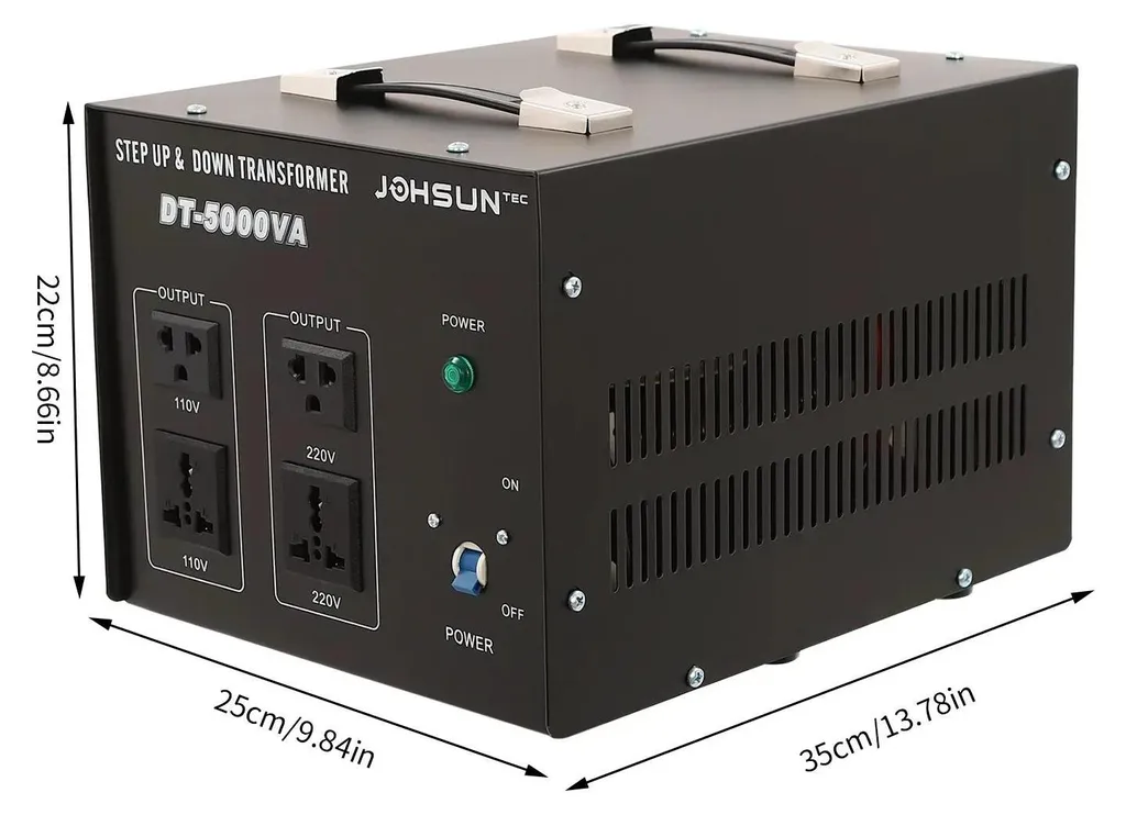 Convertisseur de tension 5000W noir avec fonction élévatrice abaisseuse