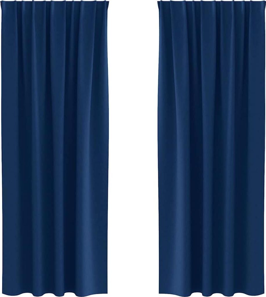 vidaXL Verdunkelungs-Vorhänge mit Ringen 2 pcs Dunkelblau 245 x 140 cm