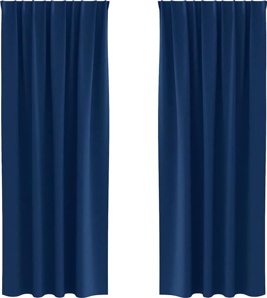 vidaXL Tende per Camera da Letto Blu Scuro 225x140 - Buio e Relax