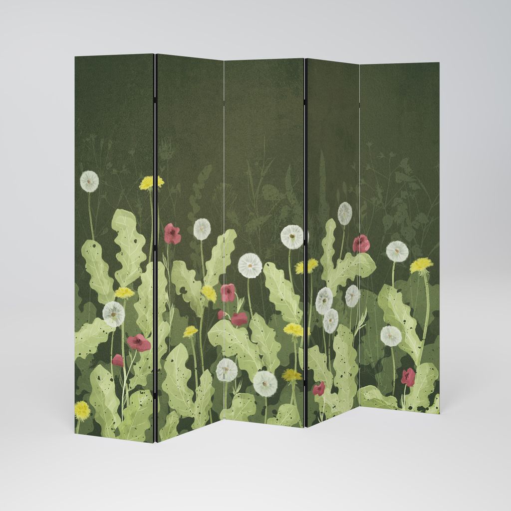 SpaceRebels Paravent Raumteiler - 5-teilig Raumtrenner, Druck 2-Seite - Raumtrenner - Trennwand Wohnung - Room Divider - Spanische Wand Deko Modern...