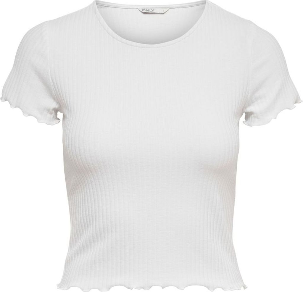 ONLY Geripptes Cropped T-Shirt Short Sleeve Rundhals Top Bauchfrei ONLEMMA Größe: XS