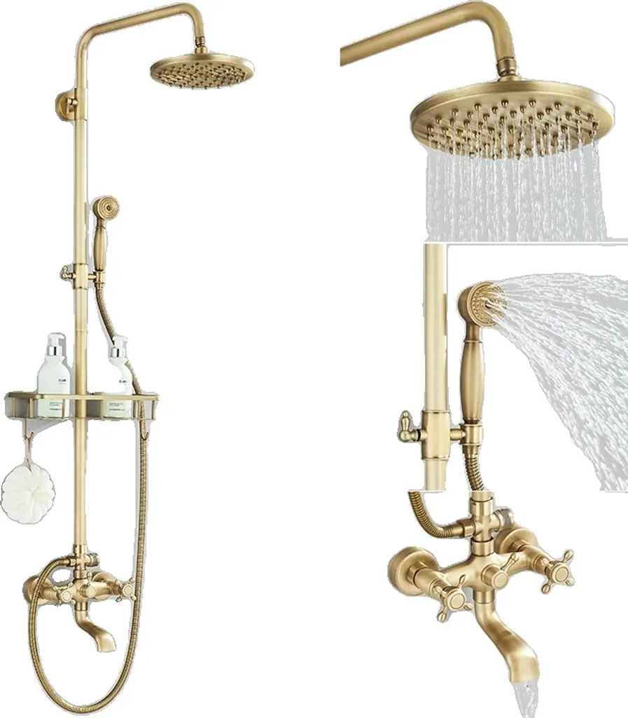 Offerta Set Doccia Ottone Anticato - Rubinetto Bagno Vintage Completo