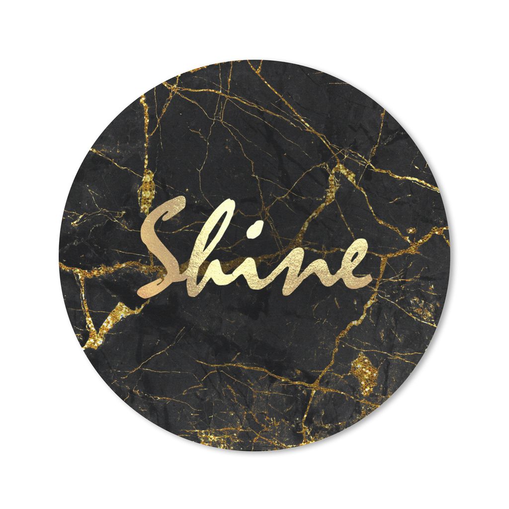 MuchoWow Mauspad Mousepad Zitat - Glänzen - Gold - Marmor 20x20 cm - Mousepads - Maus Mat - Pad - Mausunterlage - Schreibtischmatte