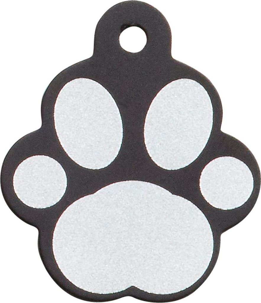 Adressanhänger mit Gravur - Pfote - schwarz