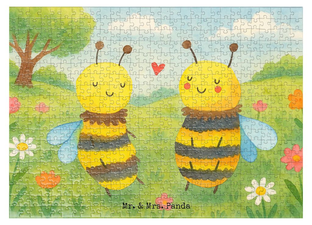 Mr. & Mrs. Panda Puzzle Biene Verliebt Design 551 Teile - Weiß - Geschenk, Puzzlespiel, 500, 1500, 1000, 2000