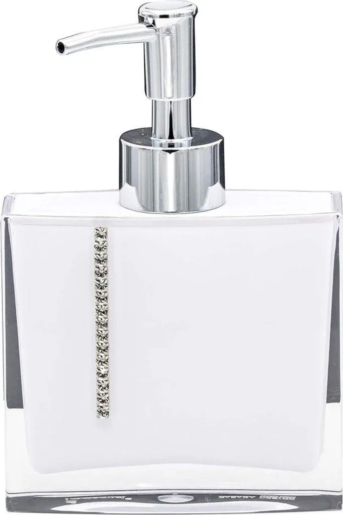 Distributeur de savon liquide pour lavabo étroit, acrylique blanc chic