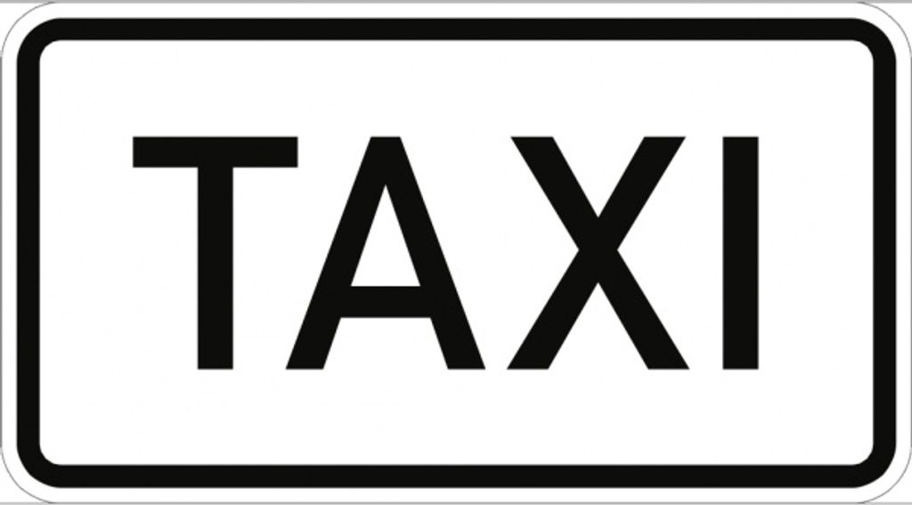 Verkehrsschild VZ1050-30, Taxi, Alu, RA2, 420x231 mm