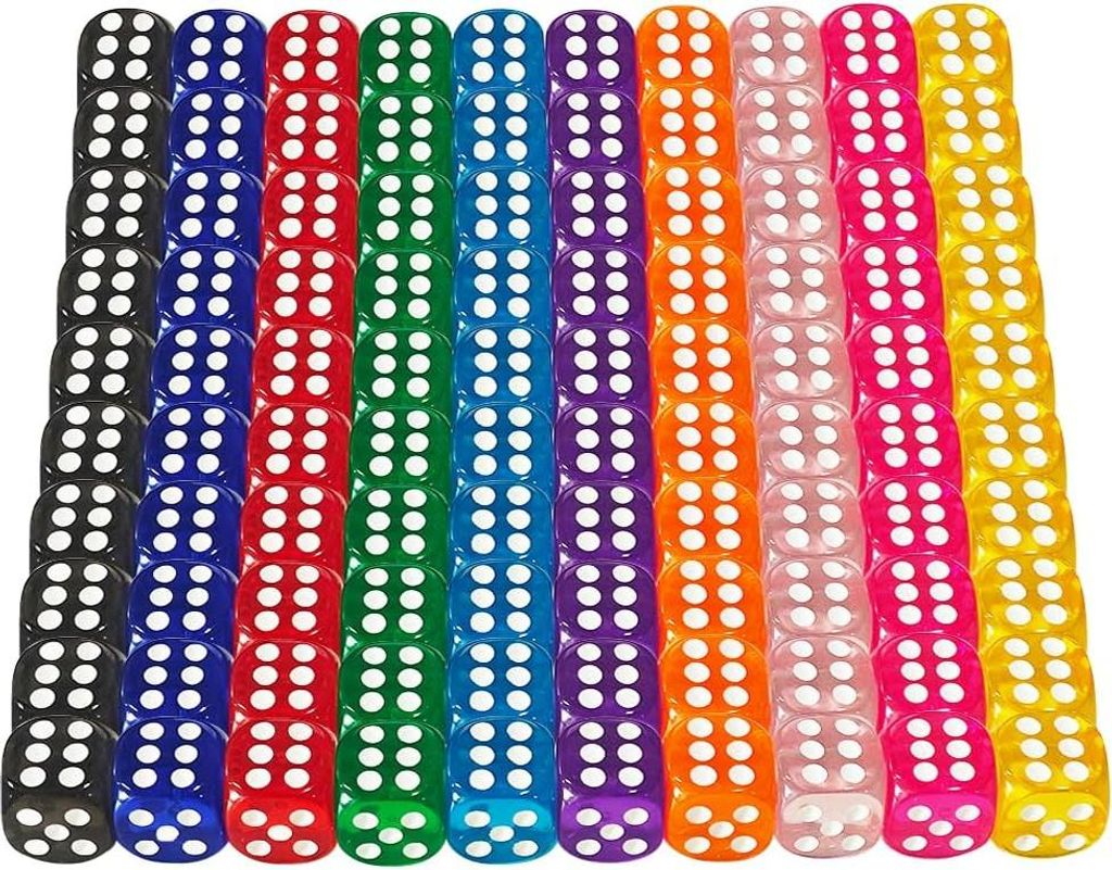 Würfel Bunt Set,100pcs Bunte Würfel,14mm Würfel Set Produktbild 