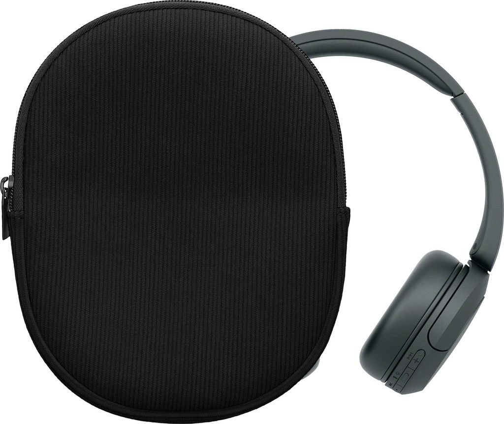 kwmobile Hülle kompatibel mit Sony WH-CH520 / WH-CH510 / MDR-ZX110 Tasche - Case für Headset aus robustem Cord und Neopren Stoff - Schwarz