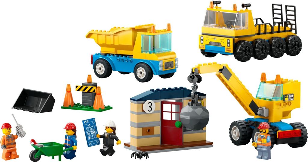 Lego City 60391 Camion Da Cantiere E Gru Con Palla Da Immagine del prodotto 