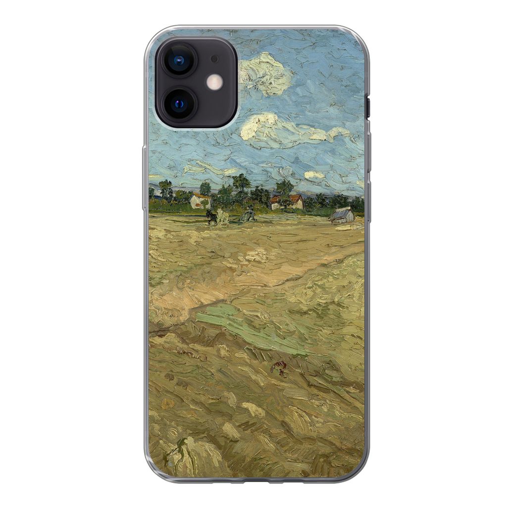 MuchoWow Handyhülle Schutzhülle Hülle für iPhone 12 mini Gepflügte Felder - Vincent van Gogh Silikon Softcase Handy Hülle - Bild