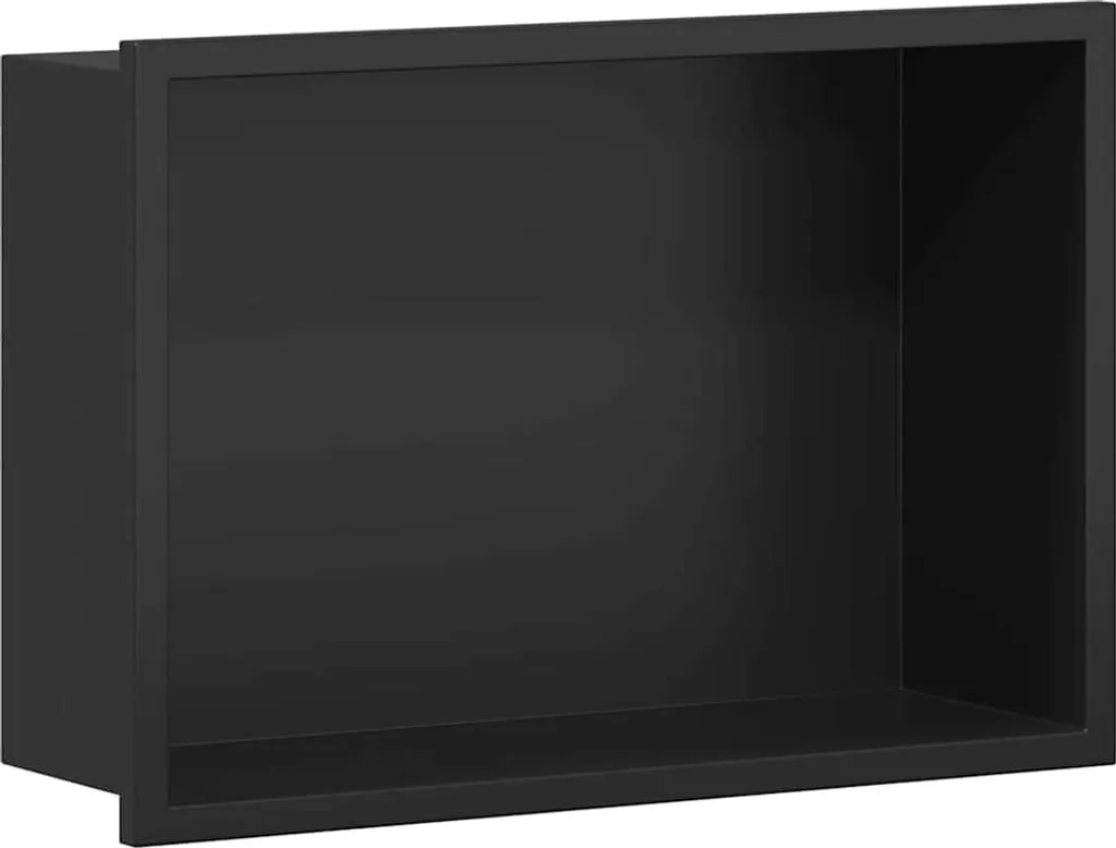 Piatto Doccia Incasso vidaXL Acciaio Inossidabile Nero 30x20 cm