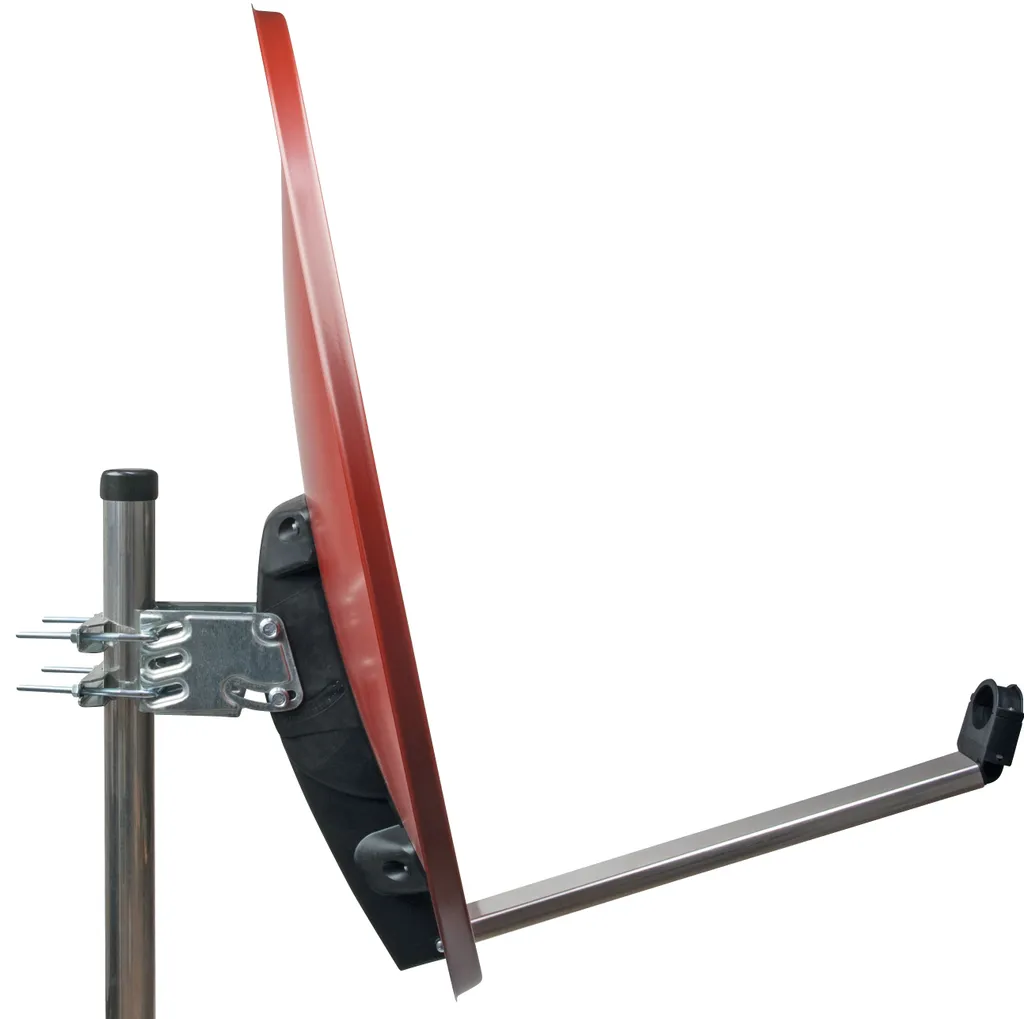 Antenne Satellite 85cm Rouge Brique - Réception TV 4K Parfaite sur Toit - 4