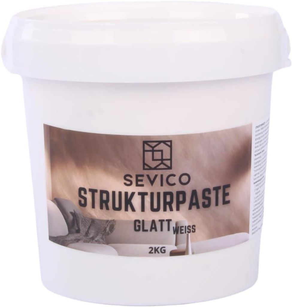 Strukturpaste 2kg glatt Weiß Acryl Struktur Effektpaste Modellierpaste DIY Deko