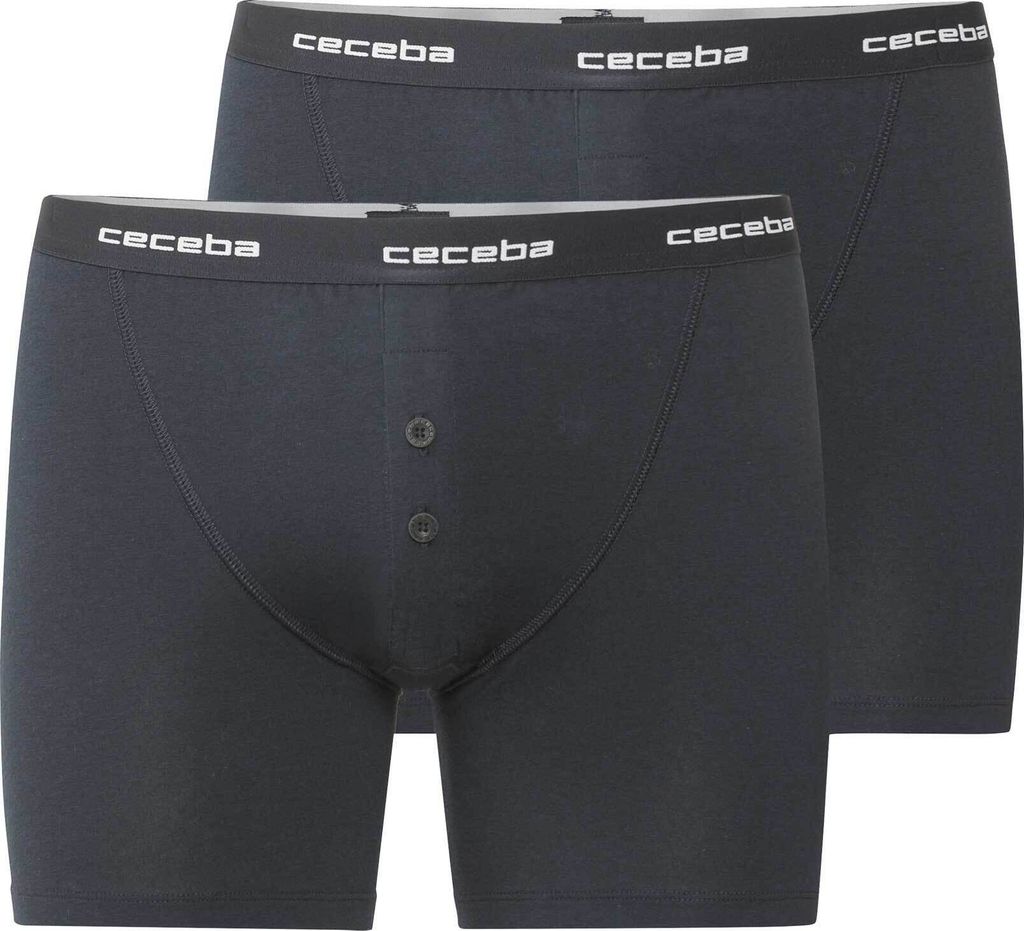 CECEBA Herren Long-Pants blau uni 2er Pack Größe: 14