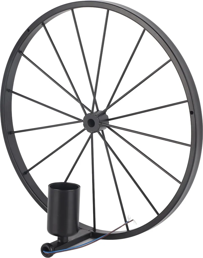 Applique murale Roue Lumineuse Rétro Style Industriel en Fer Noir E27