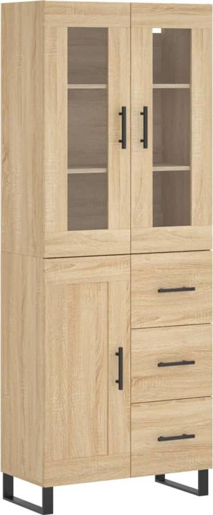 Highboard Sonoma-Eiche 69,5x34x180 cm Holzwerkstoff
