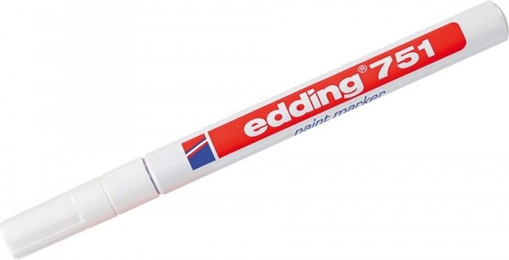 edding Lackmarker 751, wisch- und wasserfest, weiß, Strichstärke ca. 2mm, 3/VE
