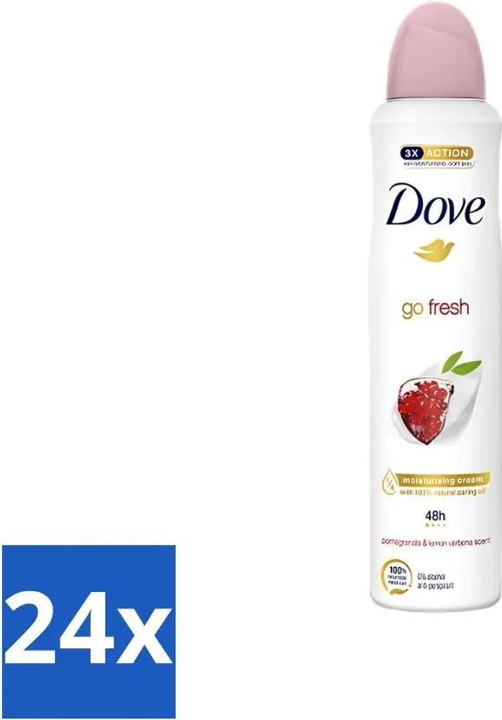 Dove Deodorante Spray Go Fresh Melograno 250ml - Stock 24 Pezzi Risparmio