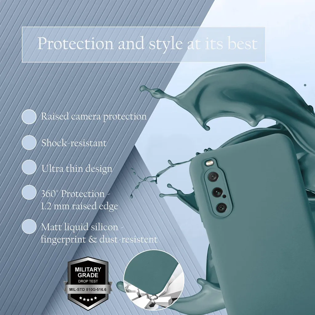 Custodia Morbida In Silicone TPU Per Sony Xperia E1 – Sottile E Antiurto, Colore Turchese (Cover Ultra Slim Con Bordo Rialzato)
