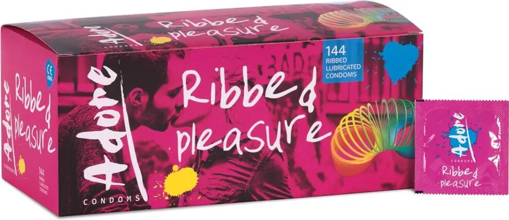 Boîte de 144 Préservatifs Adore Pleasure - Protection et Plaisir Intense