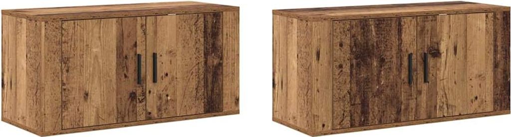 Wand-TV-Schrank Set 2 pcs Altholz 80 x 34,5 x 40 cm