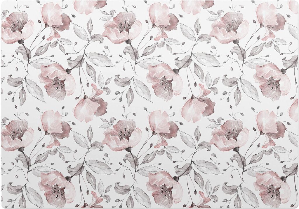 Vintage-Blumenmuster – Bodenschutzmatte – Stuhlunterlage 100x100 cm – Rutschfest – Hartbodenmatte